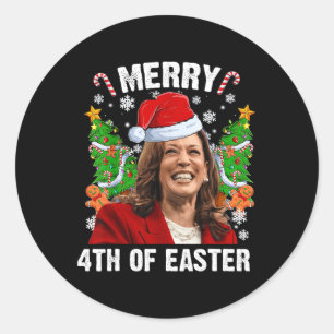 Adesivo Funny Kamala Harris Natal Santa Hat Feliz 4