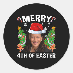 Adesivo Funny Kamala Harris Natal Santa Hat Feliz 4