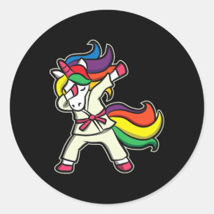 Adesivo Funny Karate Unicorn Para Raparigas Karate