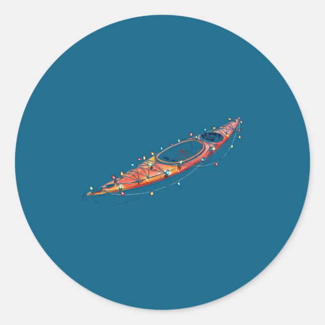 Adesivo Funny Kayak Christmas Graphics Lights Lover Kayaki (Frente)