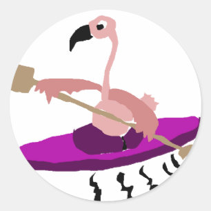 Adesivo Funny Kayaking Flamingo