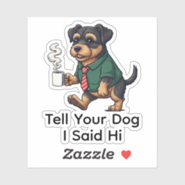 Adesivo Funny Lakeland Terrier Dog Business Suit Coffee 