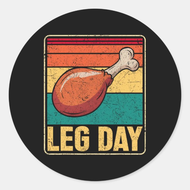 Adesivo Funny Leg Day Costume Turkey Day Pilgrim Thanksgiv (Frente)
