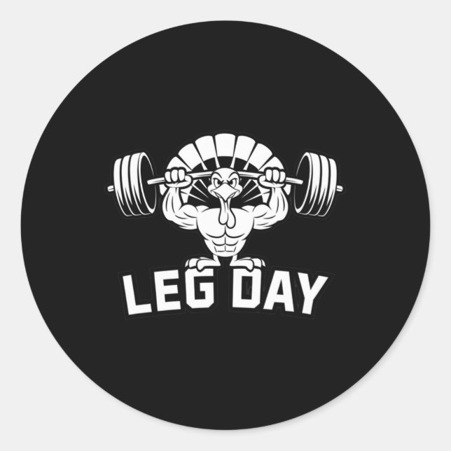 Adesivo Funny Leg Day Thanksgiving Turkey Deadlifting Dead (Frente)