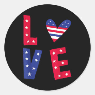 Adesivo Funny Love American Flag Day Usa 4 De Julho Patri