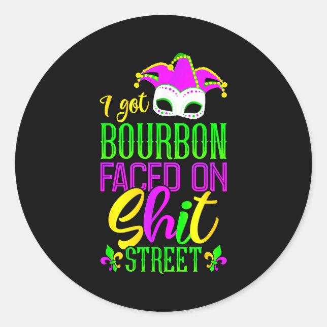 Adesivo Funny Mardi Gras Bourbon Street , New Orleans Drin (Frente)