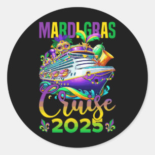 Adesivo Funny Mardi Gras Cruise 2025 Mask Miçanga Fat Terç