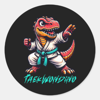 Adesivo Funny Martial Arts Karate Taekwondo Dino Animal Cu