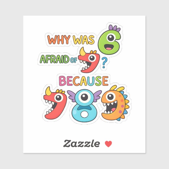 Adesivo Funny Math Joke Numbers Sticker for Kids (Folha)