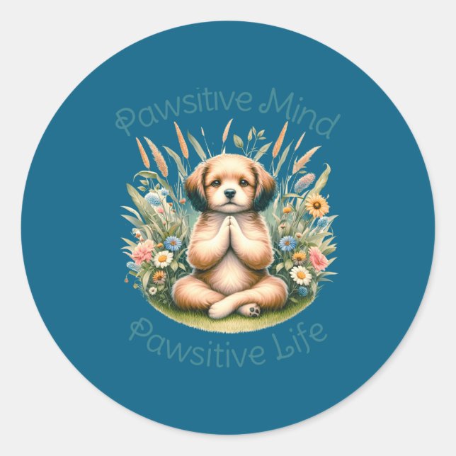 Adesivo Funny Meditation Dog Insrational Sitive Quote  (Frente)