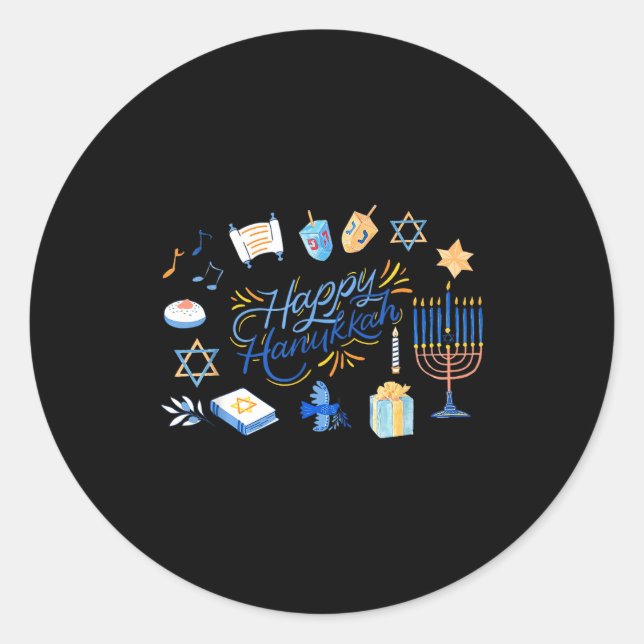 Adesivo Funny Menorah Hanukkah 2025 Meowzel Chanukah Jewis (Frente)