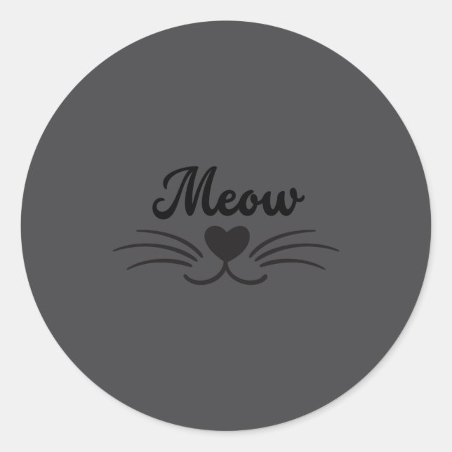 Adesivo Funny Meow Kitty Cat Mustache And Whisker  (Frente)