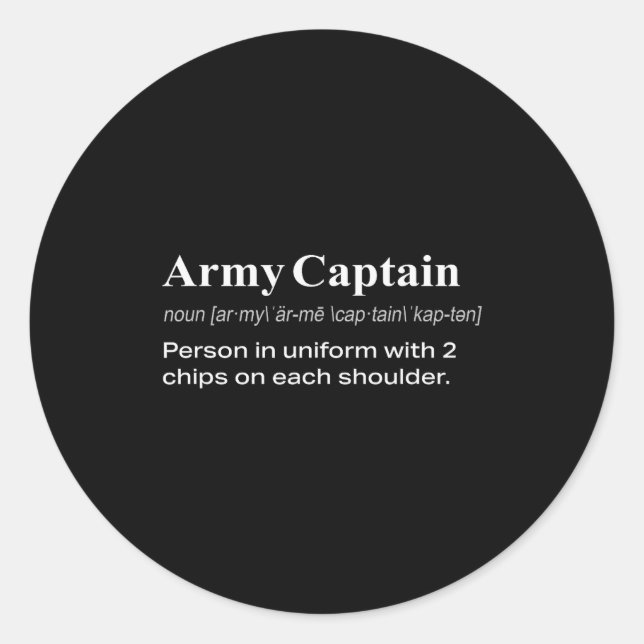 Adesivo Funny Military Army Captain Definition Gift  (Frente)