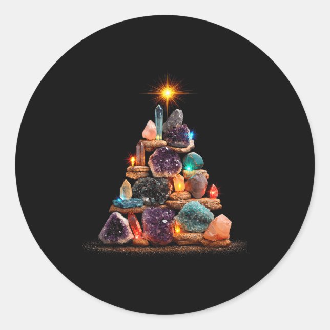 Adesivo Funny Minerals Christmas Tree Graphic Crystals  (Frente)
