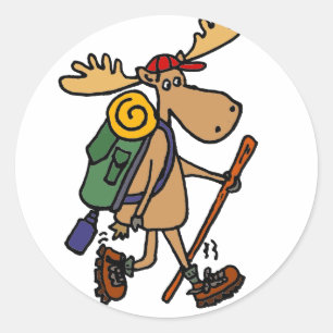 Adesivo Funny Moose Hiker