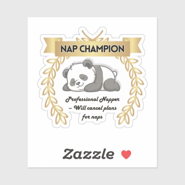 Adesivo Funny Nap Champion Panda Sticker (Folha)