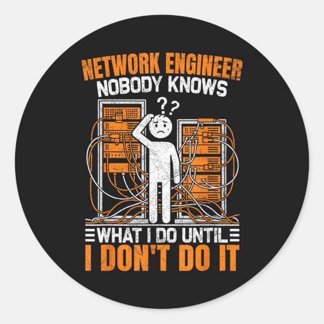 Adesivo Funny Network Engineer Design For Men Network Engi (Frente)