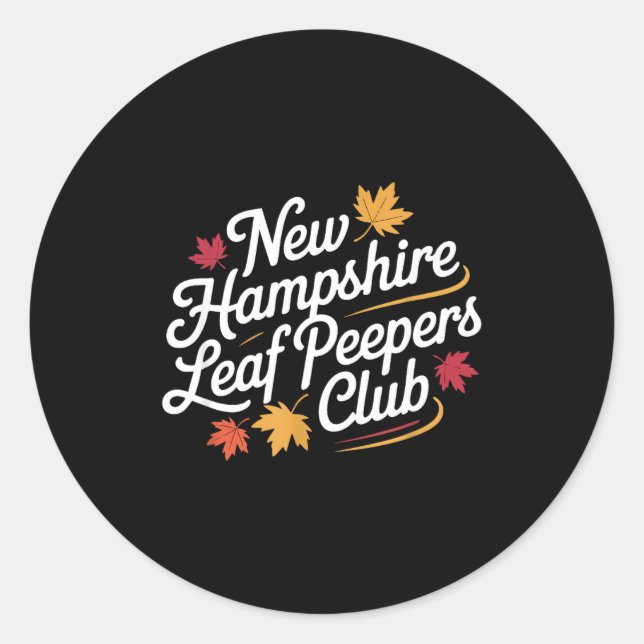 Adesivo Funny New Hampshire Leaf Er's Club Autumn Fall Lea (Frente)