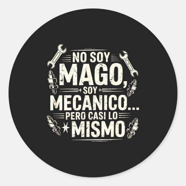 Adesivo Funny No Soy Mago Soy Mecánico Car Mechanic Spani- (Frente)