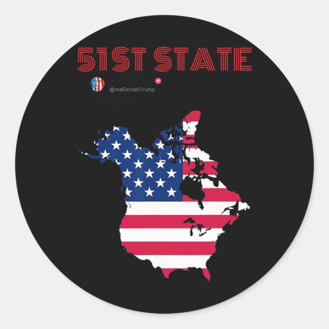 Adesivo Funny O Canada 51rua State Trump Canada Meme Ameri (Frente)