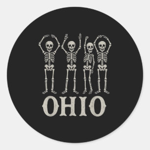 Adesivo Funny O-h-i State Skeleton Ohio Halloween Vintag