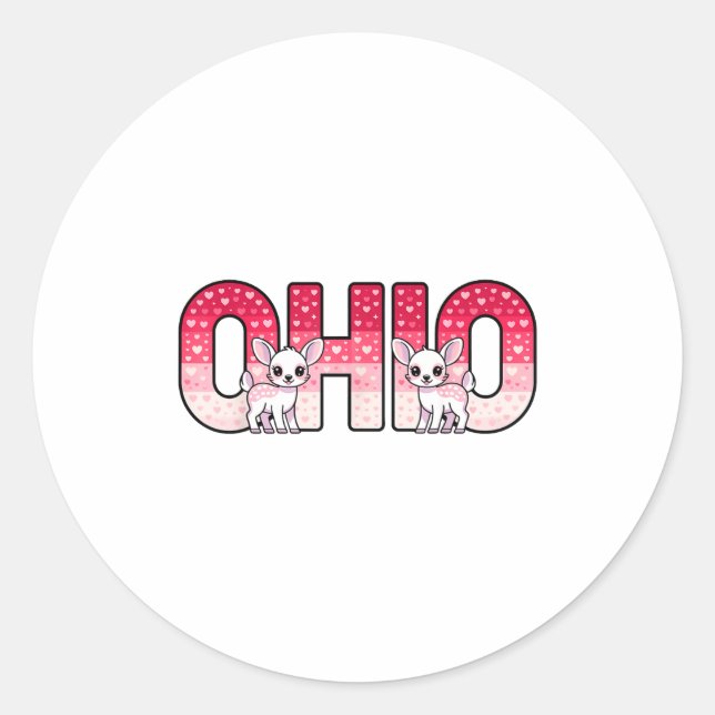 Adesivo Funny Ohio Deer Midwestern Party O-h-i-o In Valent (Frente)