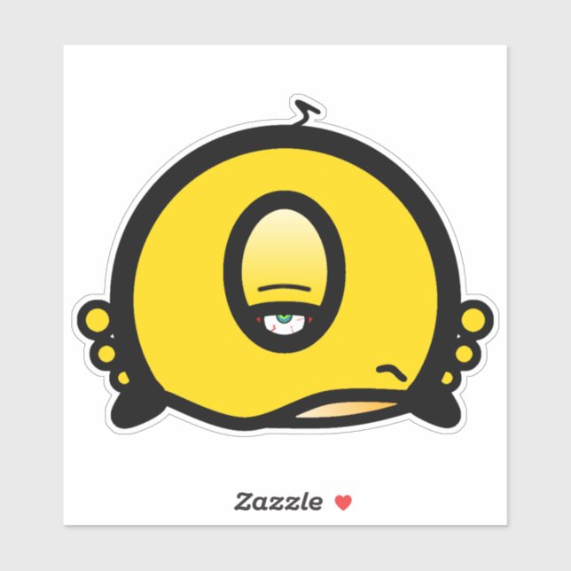 Adesivo Funny One-Eyed Cartoon “Meh” (Folha)