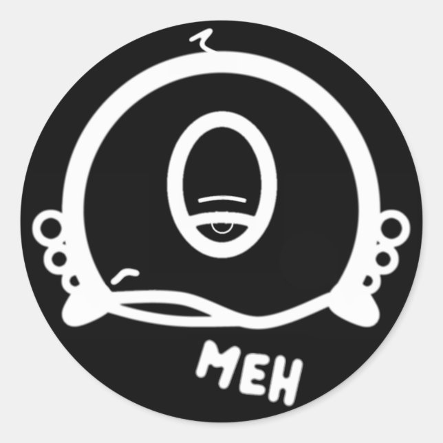 Adesivo Funny One-Eyed Cartoon “Meh” (Frente)