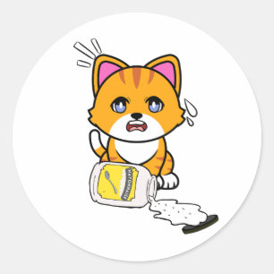 Adesivo Funny Orange Cat derramou maionese