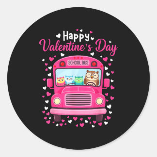Adesivo Funny owls school bus driver happy valentines day