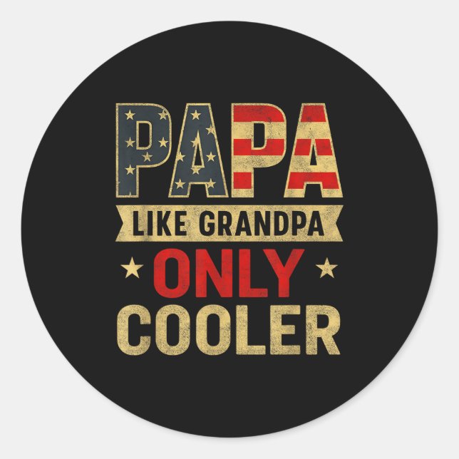 Adesivo Funny Papa Art For Grandpa From Grandkids Father's (Frente)