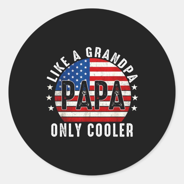 Adesivo Funny Papa Like A Grandpa Only Cooler From Grandki (Frente)