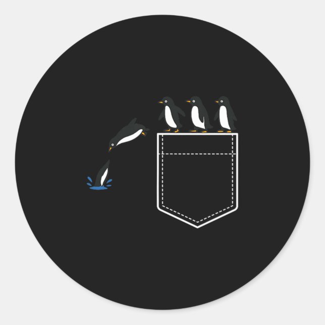 Adesivo Funny Penguin Cket Cute Diving Penguin Animal Love (Frente)