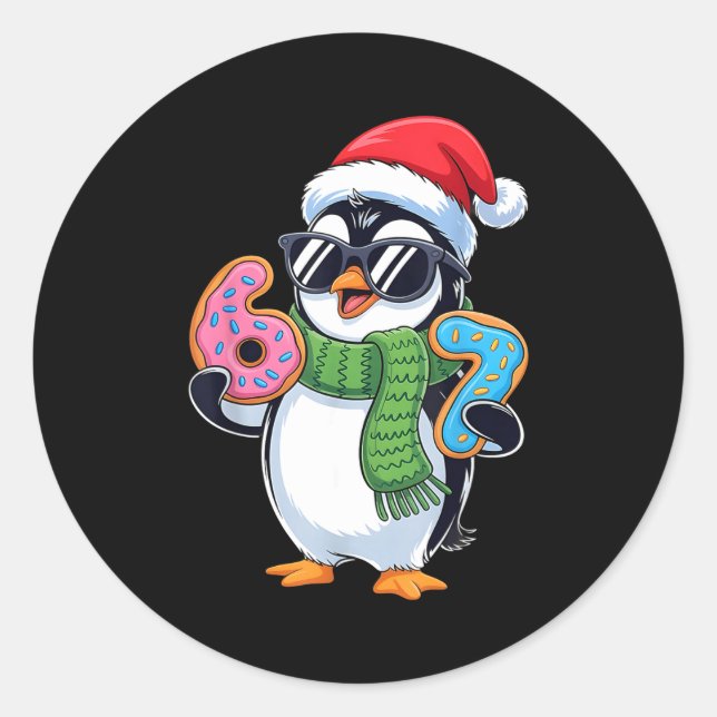 Adesivo Funny Penguin Six Seven 67 Ice Cream Christmas Boy (Frente)