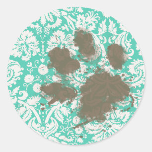 Adesivo Funny Pet Owner Seafoam Green Damask