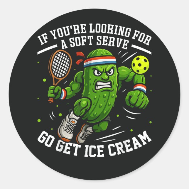 Adesivo Funny Pickle Playing Pickleball (Frente)