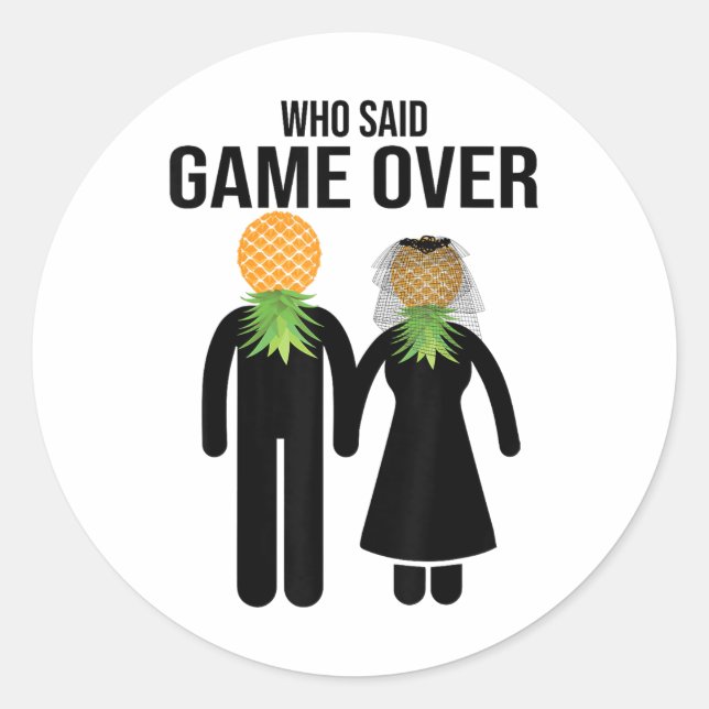 Adesivo Funny Pineapple Swinger Gift Wedde Node Groom M (Frente)