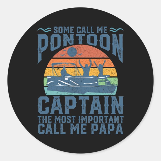 Adesivo Funny Pontoon Boat Captain Boating Dad Papa Grandf (Frente)