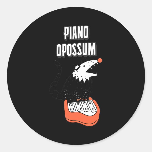 Adesivo Funny Possum Tee Piano Ogambm Humor Estranho (Frente)