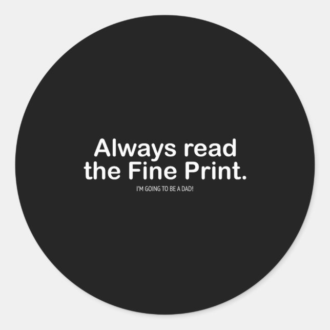 Adesivo Funny Pregnancy Announcemen For New Dads  (Frente)