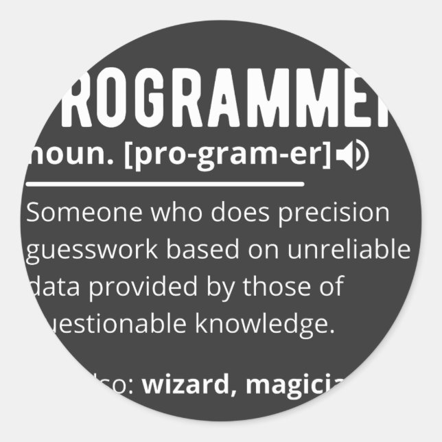 Adesivo Funny Programmer Code Developer Meaning Definition (Frente)