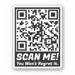 Adesivo Funny QR Scan Me! Funny Regret Joke 