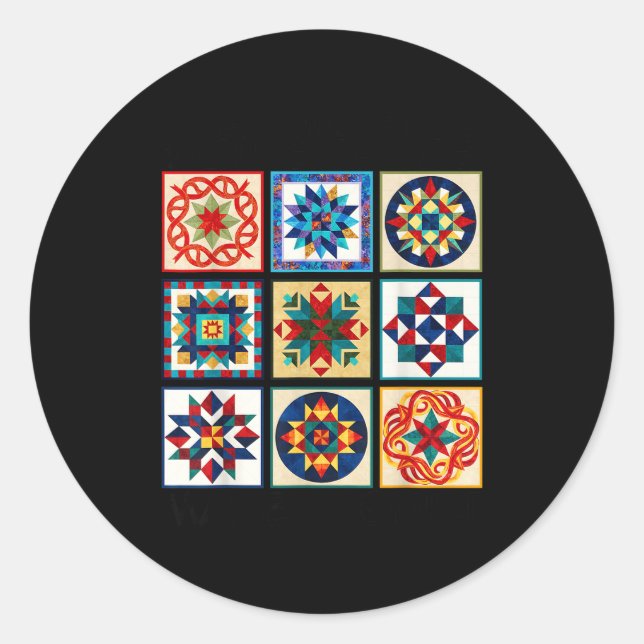 Adesivo Funny Quilting Sewing Make A Quilt Patterns Quilte (Frente)