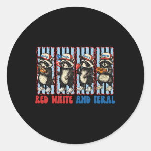 Adesivo Funny Raccoon 4 De Julho Patriótico Vermelho Verme