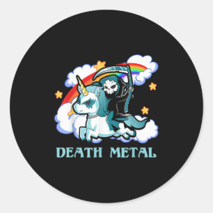 Adesivo Funny Rainbow Skeleton Unicorn Death Metal Music F