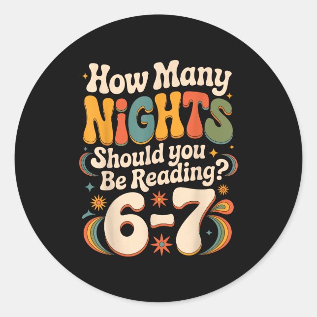 Adesivo Funny Reading 6 7 Six Seven Meme Englieacher Book  (Frente)