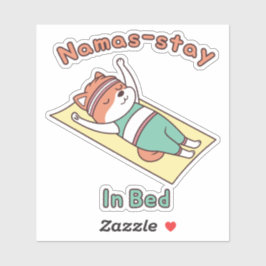 Adesivo Funny Red Panda Namas-stay In Bed Yoga Pun Sticker