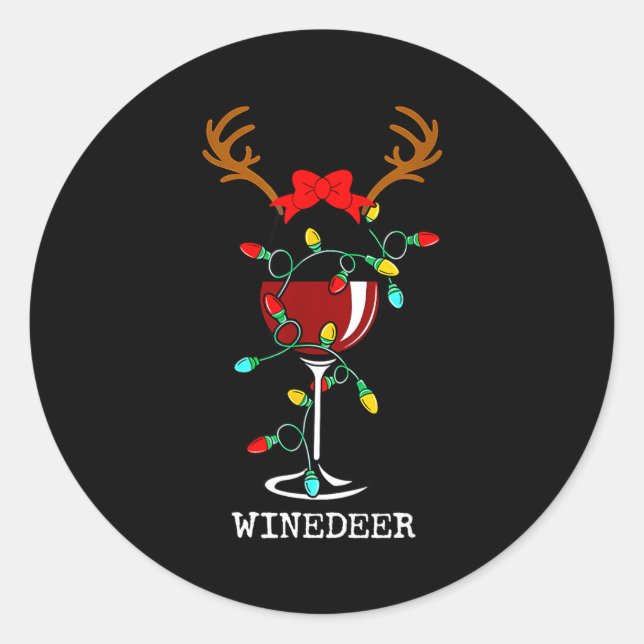 Adesivo Funny Reindeer Winedeer Reinbeer Matching Couples  (Frente)