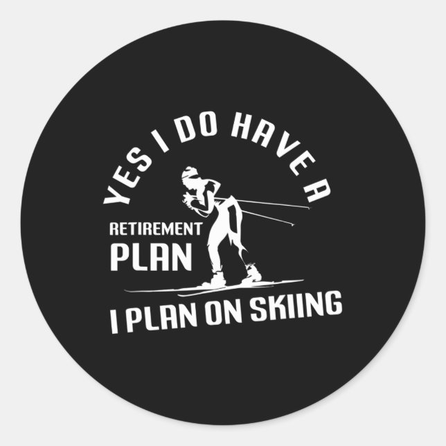 Adesivo Funny Retirement Skiing  (Frente)