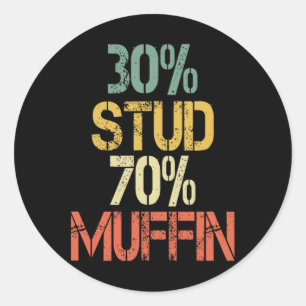 Adesivo Funny Retro 30 Stud 70 Muffin Sarcasm Pai Bod Figu